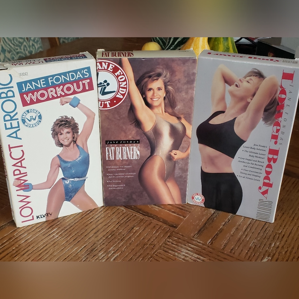 *VINTAGE* Jane Fonda's workout out VHS collection of 3